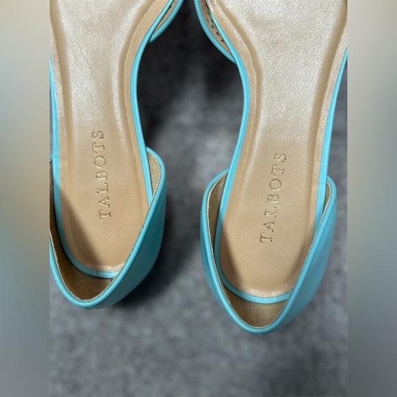 Talbots Edison Perforated D'orsay Flats in Light Turquoise - Women’s 8.5 Spring - Picture 7 of 9